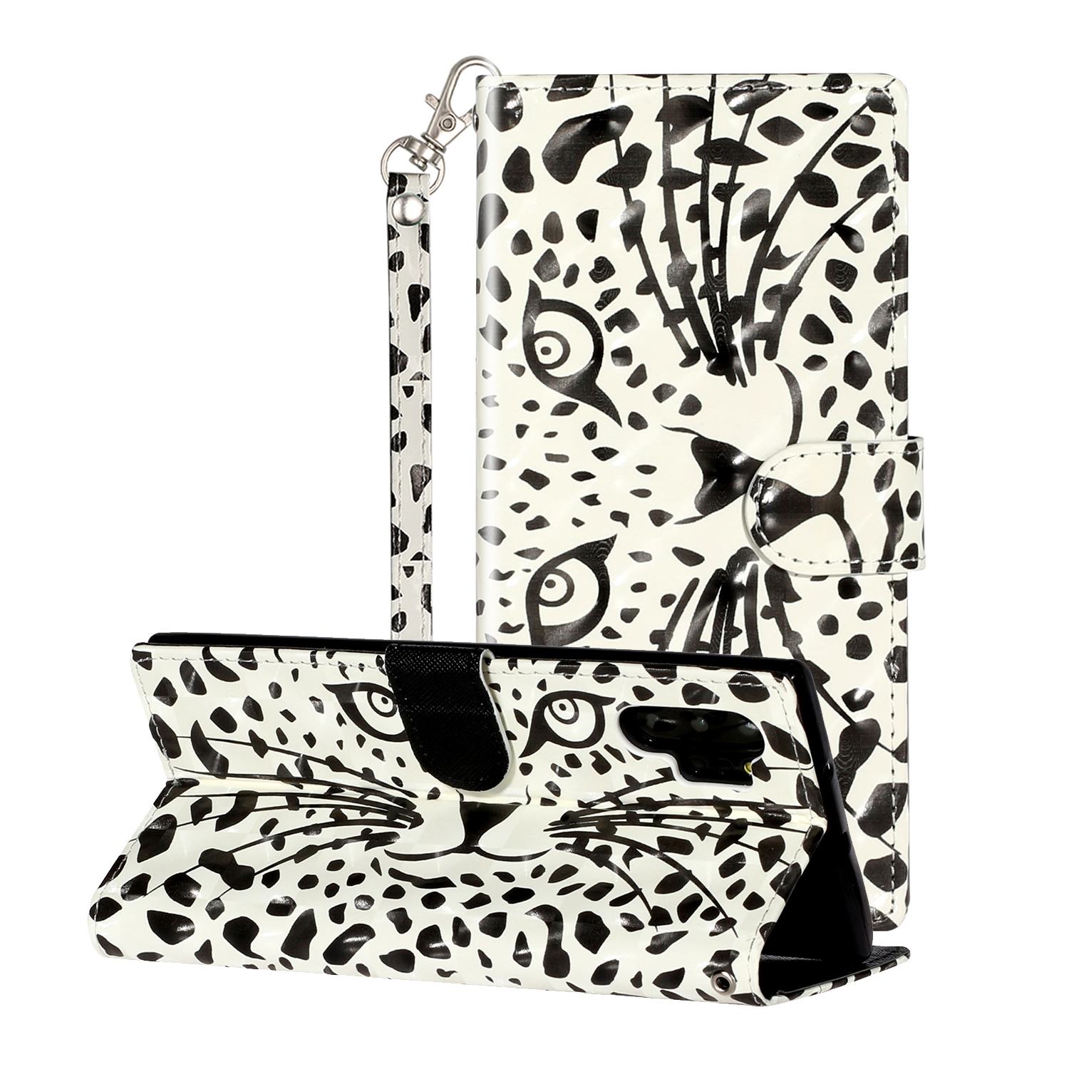 

Light Spot Decor Patterned Leather Wallet Phone Case for Samsung Galaxy Note 10 Plus - Cartoon Leopard, Galaxy Note 10 Plus