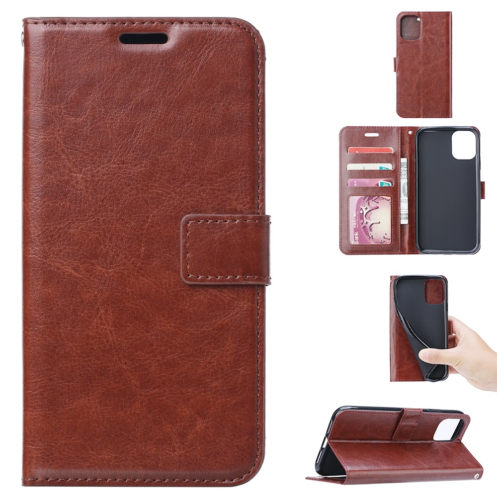 

Crazy Horse Leather Wallet Case for Samsung Galaxy A31 - Brown, Galaxy A31