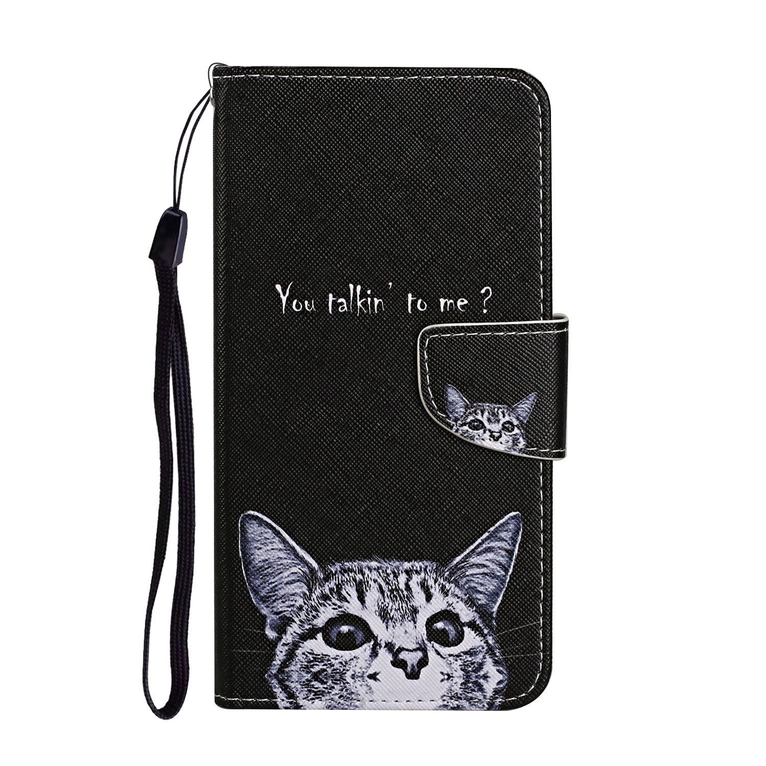 

Pattern Printing Flip Leather Cover Wallet Phone Case for Samsung Galaxy A31 - Cat and Letters, Galaxy A31