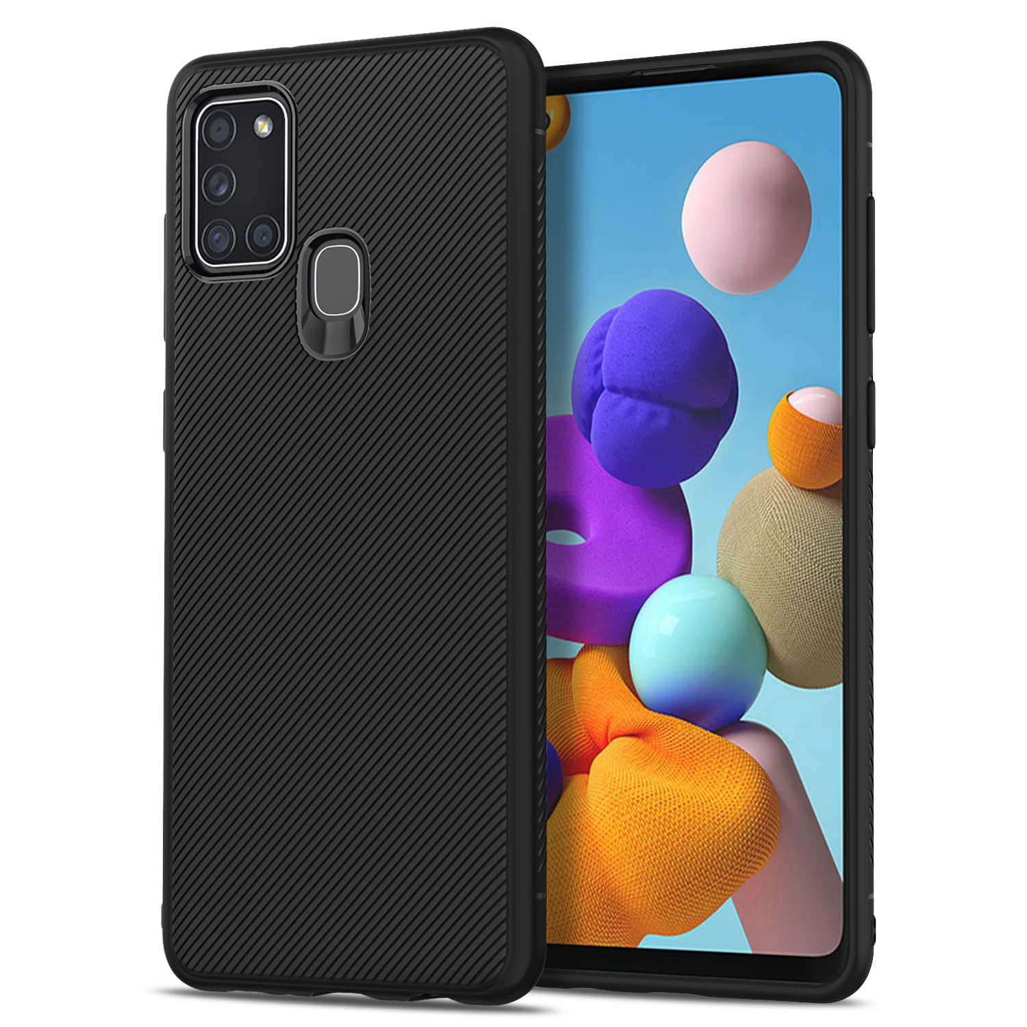

Jazz Series Twill Texture TPU Case for Samsung Galaxy A21s - Black, Galaxy A21s