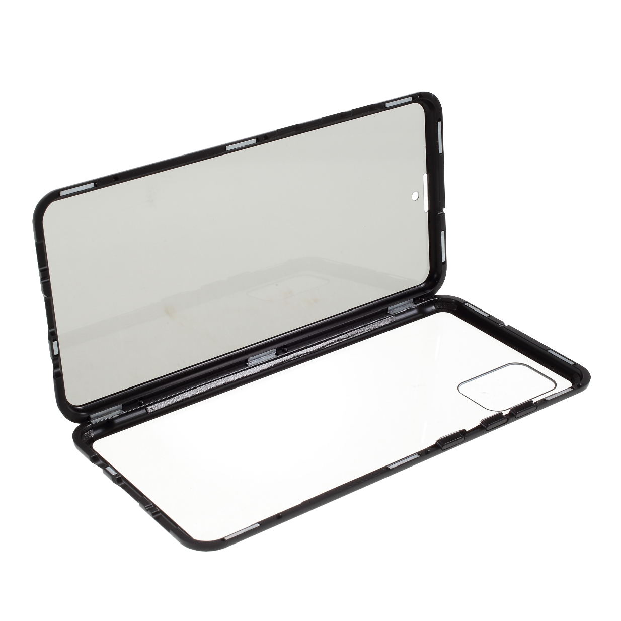 

Anti-Peep Magnetic Metal Рама + С Двусторонним Закаленным Стеклом Для Samsung Galaxy A51 SM-A515 - Чернить, Galaxy A51 4G