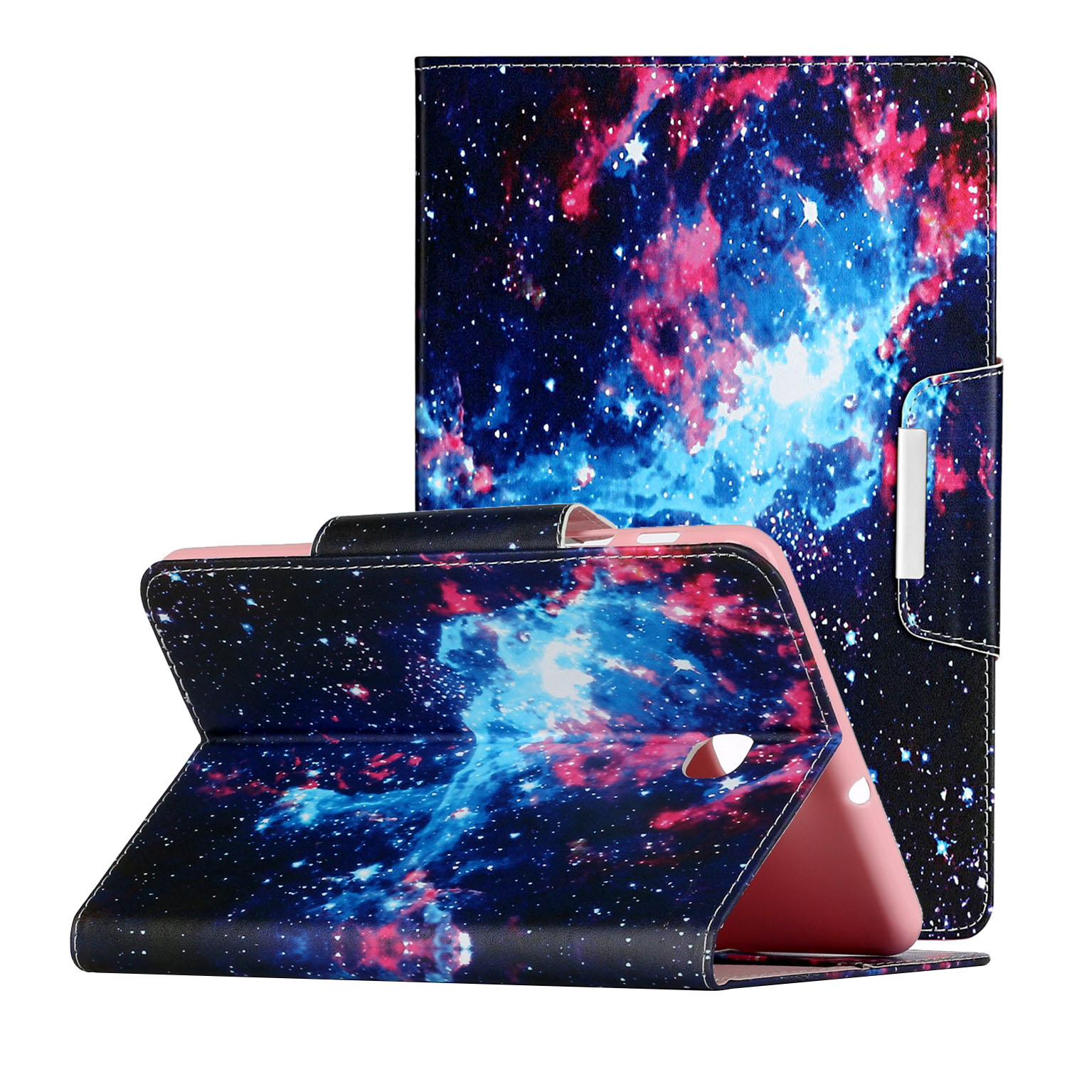 

Шаблон Печати Смарт Кожаный Кошелек Чехол Для Samsung Galaxy Tab A 8.0 (2018) T387 - Космическое Небо, Galaxy Tab A 8.0 (2018)
