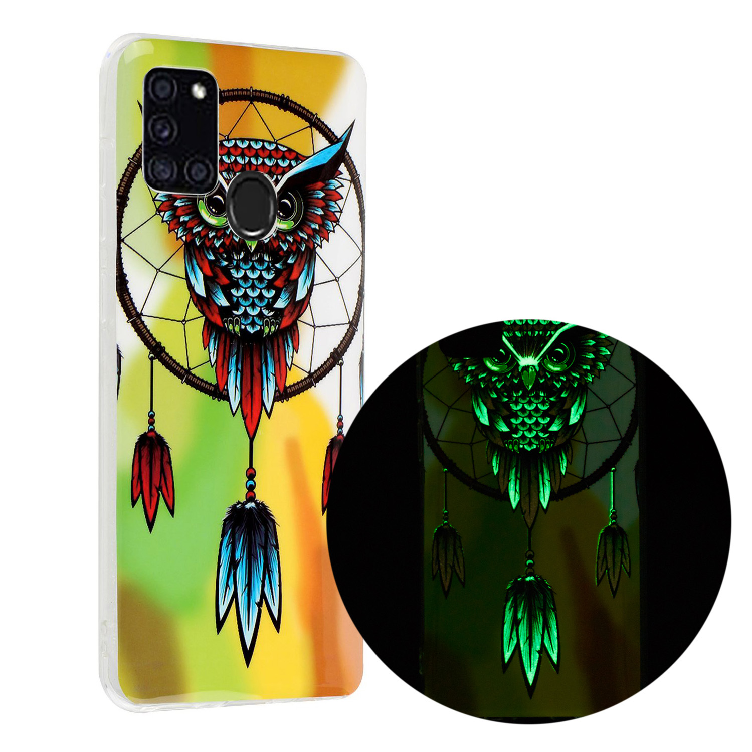 

Noctilucent IMD TPU Back Case for Samsung Galaxy A21s - Owl Dream Catcher, Galaxy A21s