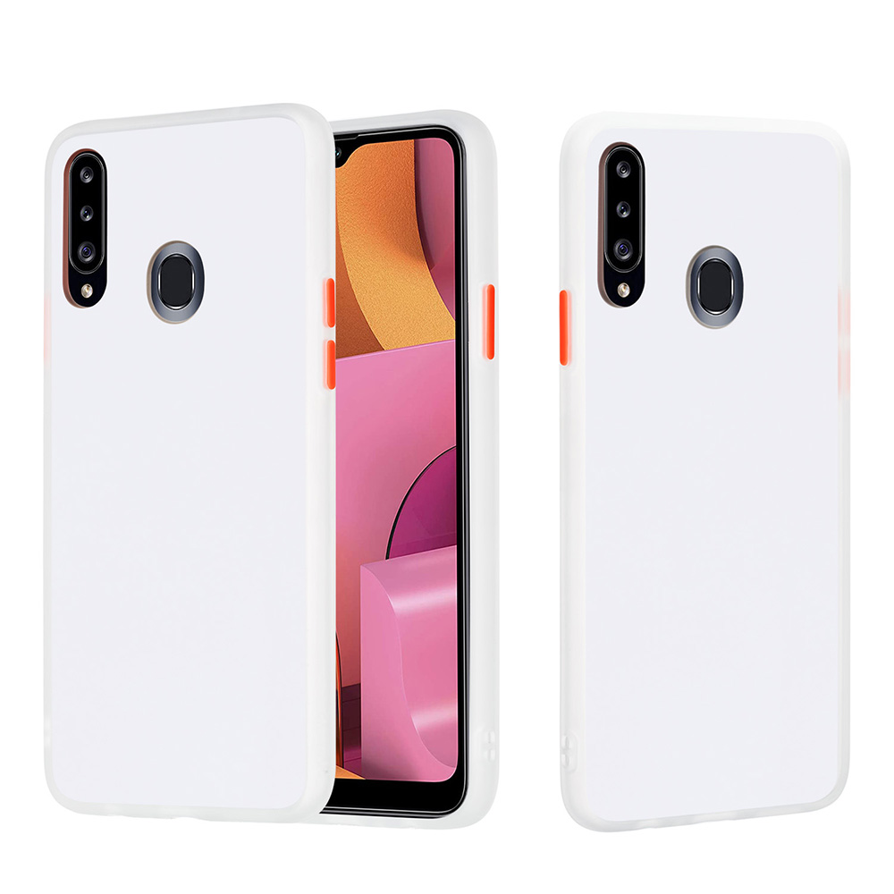 

Матовая Кожа С Капюрой Крышкой PC + TPU Гибридный Чехол Для Samsung Galaxy A20S - Белый, Galaxy A20s