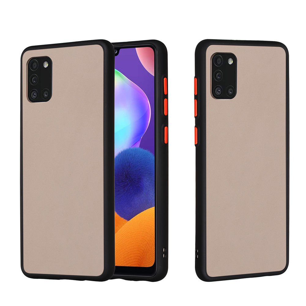 

Матовая Кожа С Капюрой Крышкой PC + TPU Combo Case Case Для Samsung Galaxy A31 - Чернить, Galaxy A31