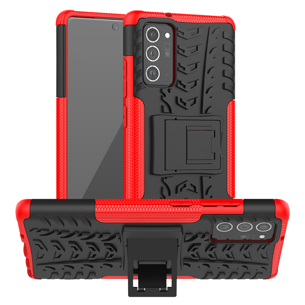 

Cool Tyre PC + TPU Hybrid Case with Kickstand for Samsung Galaxy Note20/Note20 5G - Red, Galaxy Note 20