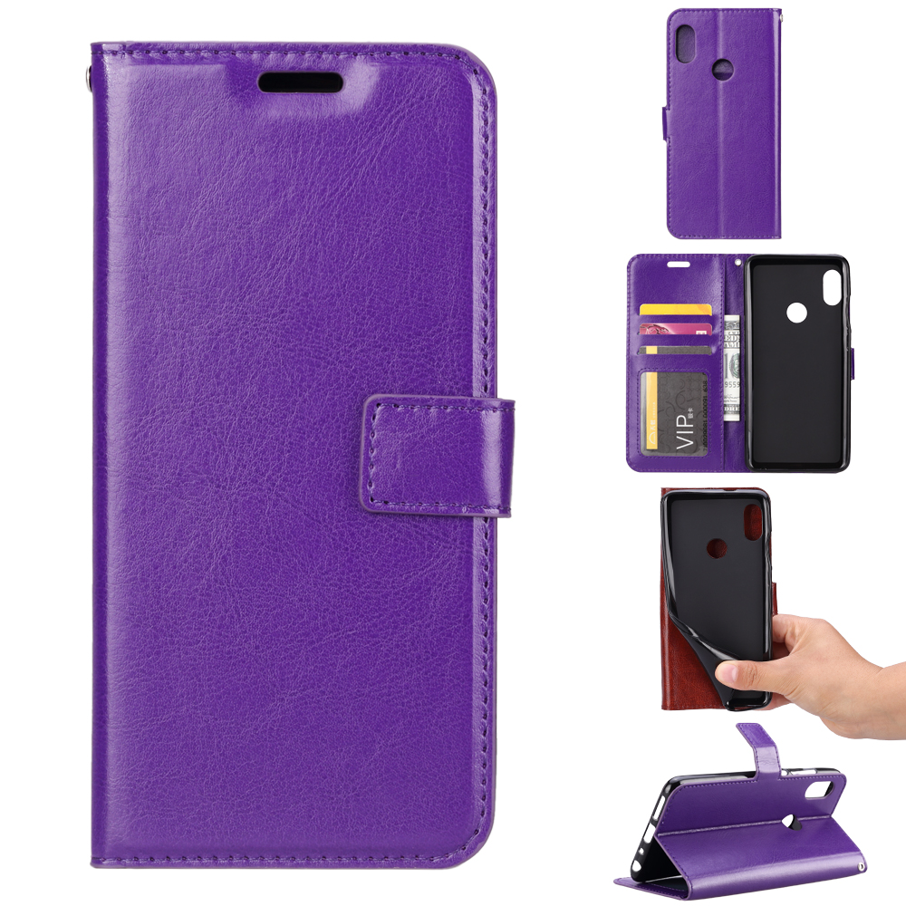 

Crazy Horse Leather Wallet Case for Samsung Galaxy A10s - Purple, Galaxy A10s