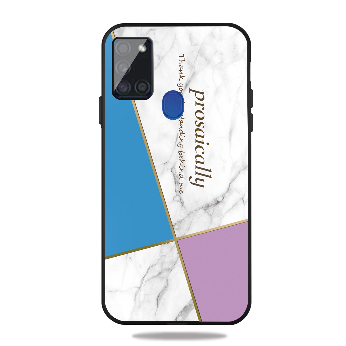 

Matte Black TPU Unique Marble Skin Cover for Samsung Galaxy A21s - Blue/Purple/White, Galaxy A21s