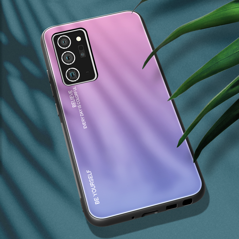 

Gradient Color Tempered Glass + PC + TPU Combo Back Case for Samsung Galaxy Note20 Ultra/Note20 Ultra 5G - Pink/Blue, Galaxy Note20 Ultra