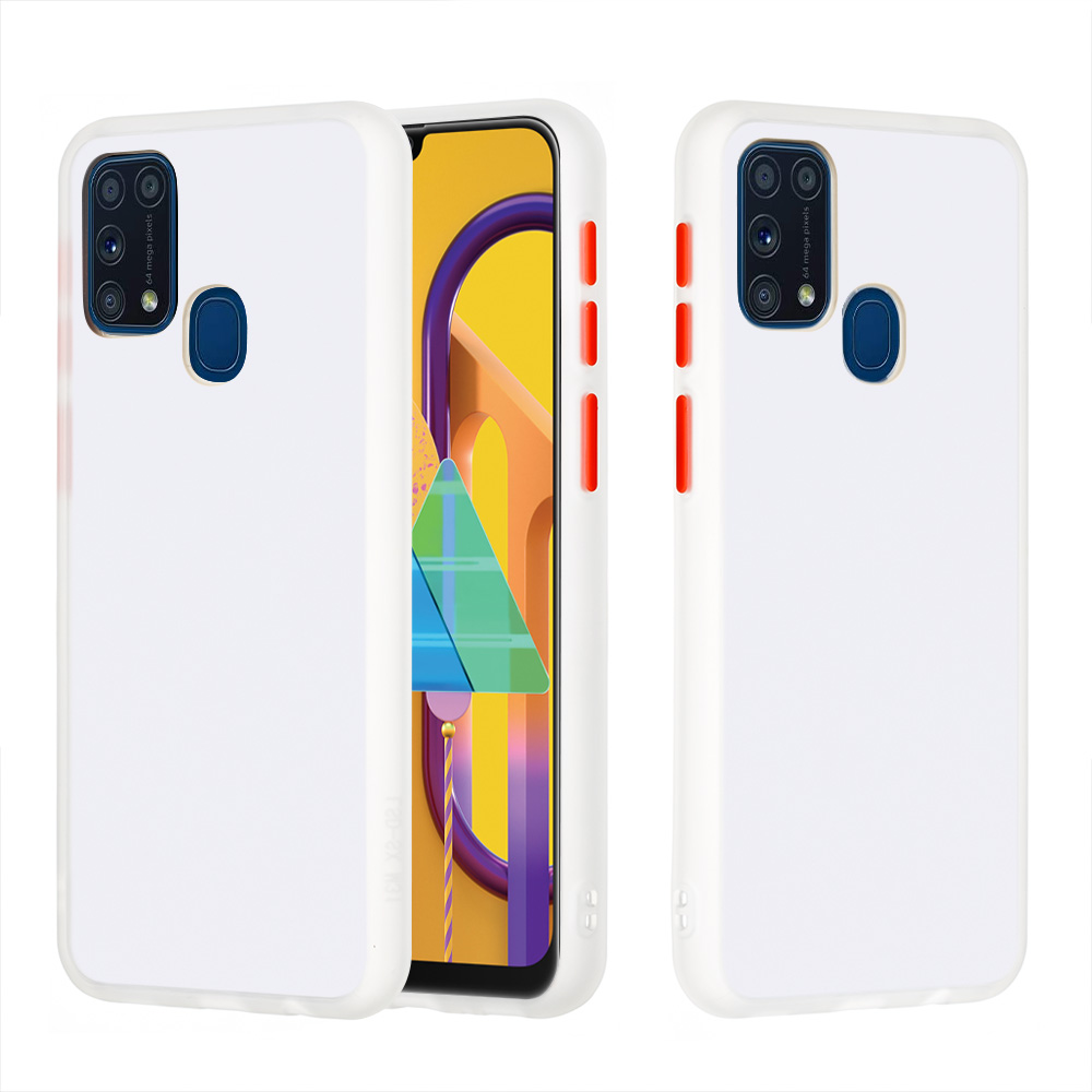

Matte Skin Dropted PC + TPU Гибридный Чехол Для Телефона Для Samsung Galaxy M31 - Белый, Galaxy M31