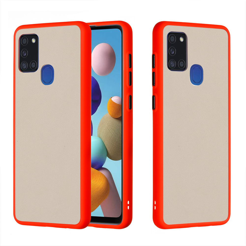

Matte Skin Dropted PC + TPU Гибридный Чехол Для Мобильного Телефона Для Samsung Galaxy A21S - Красный, Galaxy A21s