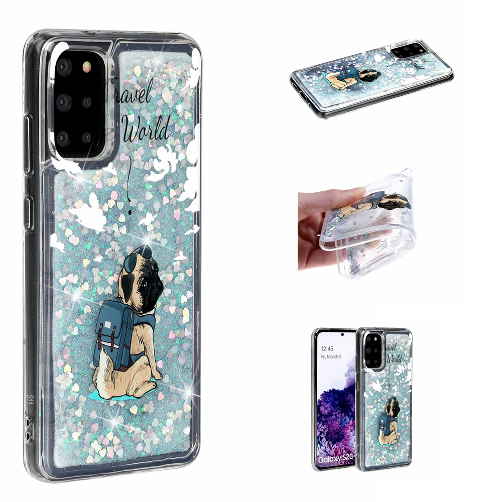 

Pattern Printing Glitter Powder Quicksand TPU Back Case for Samsung Galaxy S20 Plus - Dog, Galaxy S20 Plus 4G