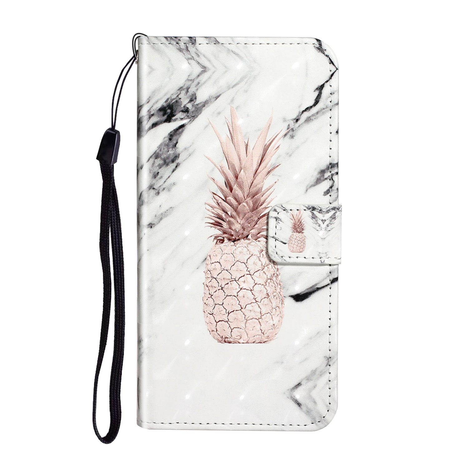 

Pattern Printing Light Spot Decor Leather Case Stand Wallet Phone Cover for Samsung Galaxy S20 Ultra - Pineapple, Galaxy S20 Ultra