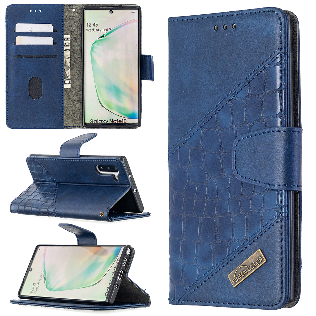 

Crocodile Skin Assorted Color Leather Wallet Case for Samsung Galaxy Note 10 5G / Note 10 - Blue, Galaxy Note 10 5G