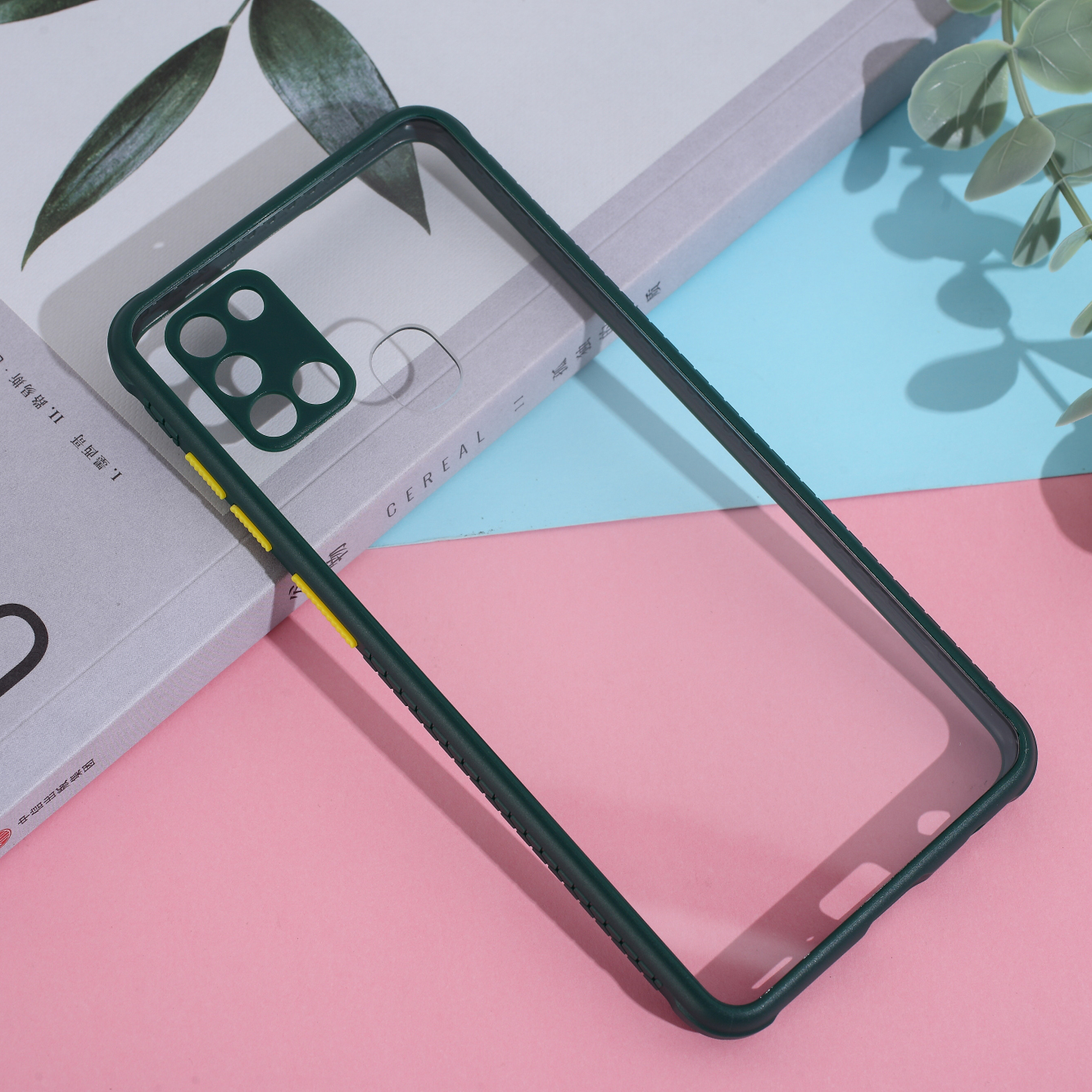 

Plastic + TPU Hybrid Shell Case for Samsung Galaxy A21s - Blackish Green, Galaxy A21s