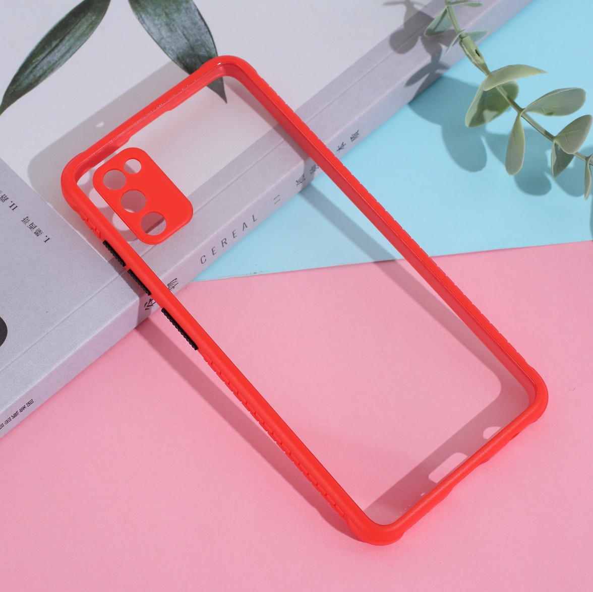 

Очистить ПК + ТПУ Телефон Чехол Для Samsung Galaxy A41 (Глобальная Версия) - Красный, Galaxy A41 (Global Version)