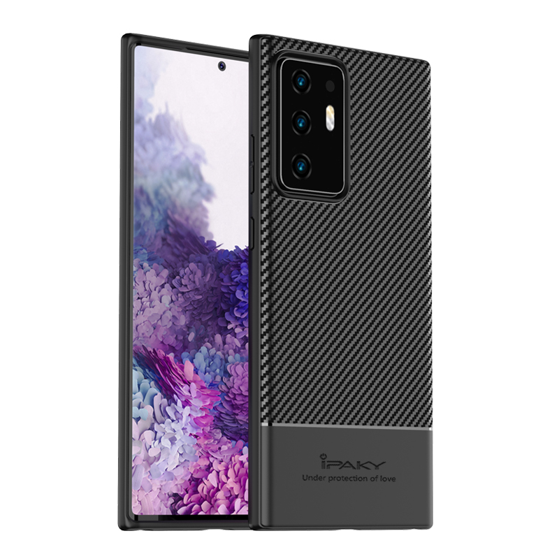 

IPAKY for Samsung Galaxy Note20 Ultra/Note20 Ultra 5G Carbon Fiber Skin TPU Cell Phone Cover - Black, Galaxy Note20 Ultra