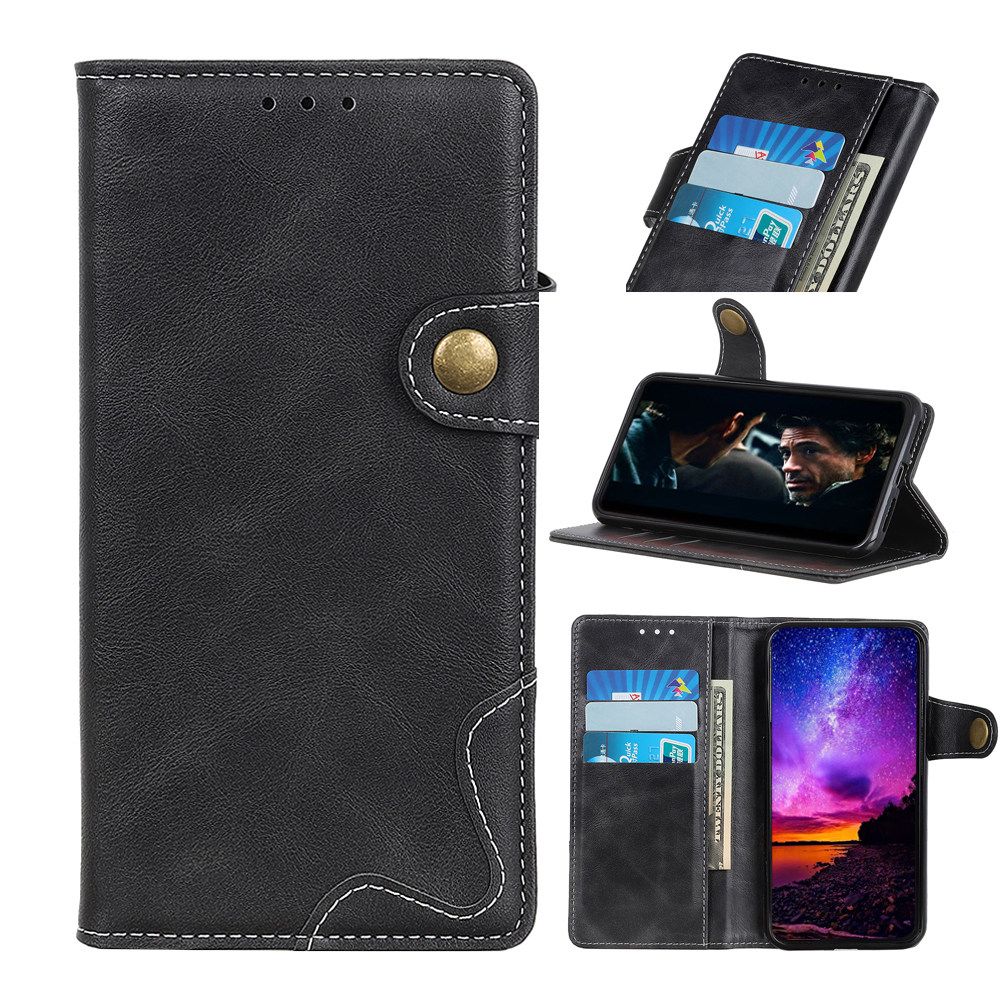 

S Shape Textured Leather Wallet Shell Case for Samsung Galaxy A01 Core - Black, Galaxy A01 Core