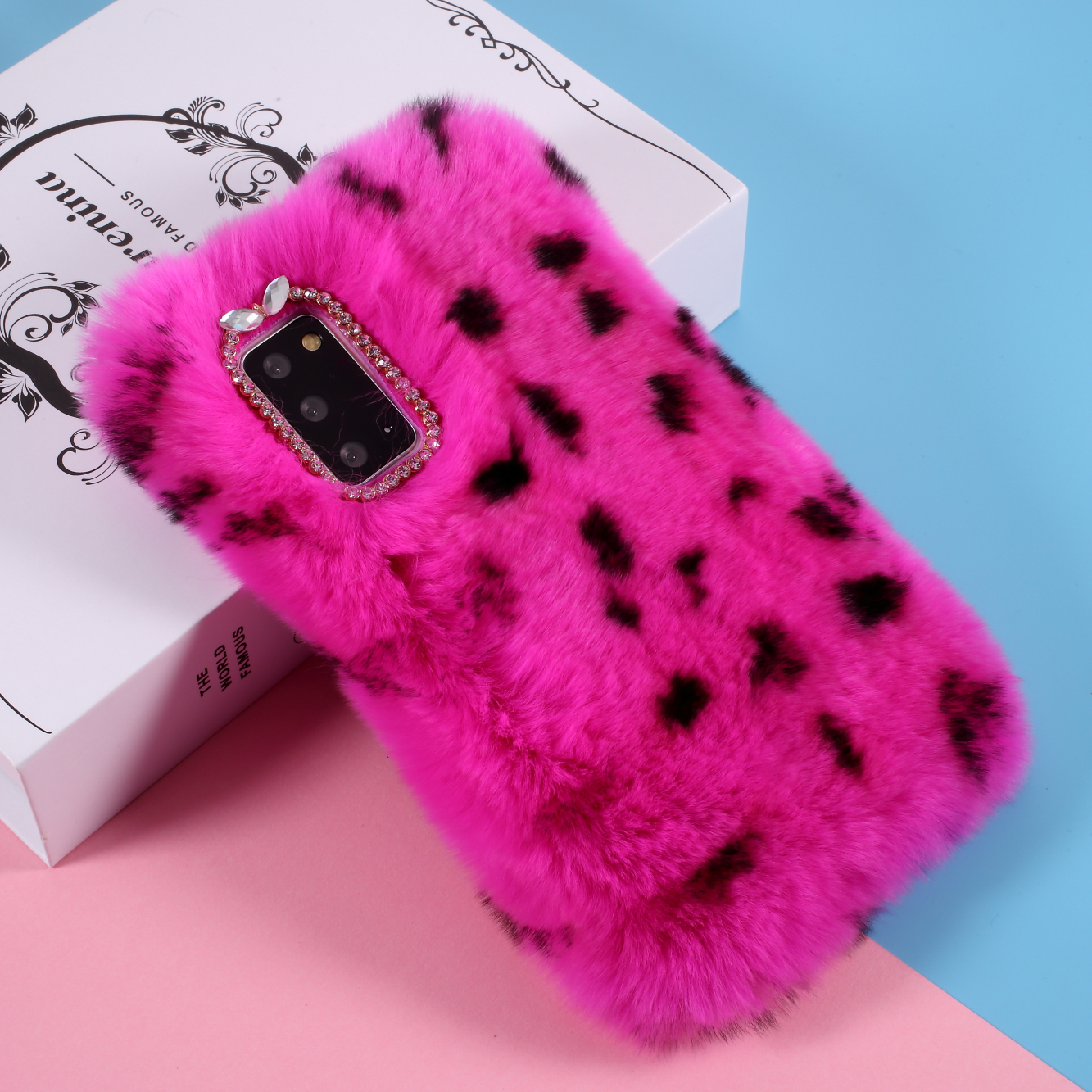 

Soft Rabbit Fur Coated TPU Case for Samsung Galaxy Note 20/Note 20 5G - Rose / Black, Galaxy Note 20