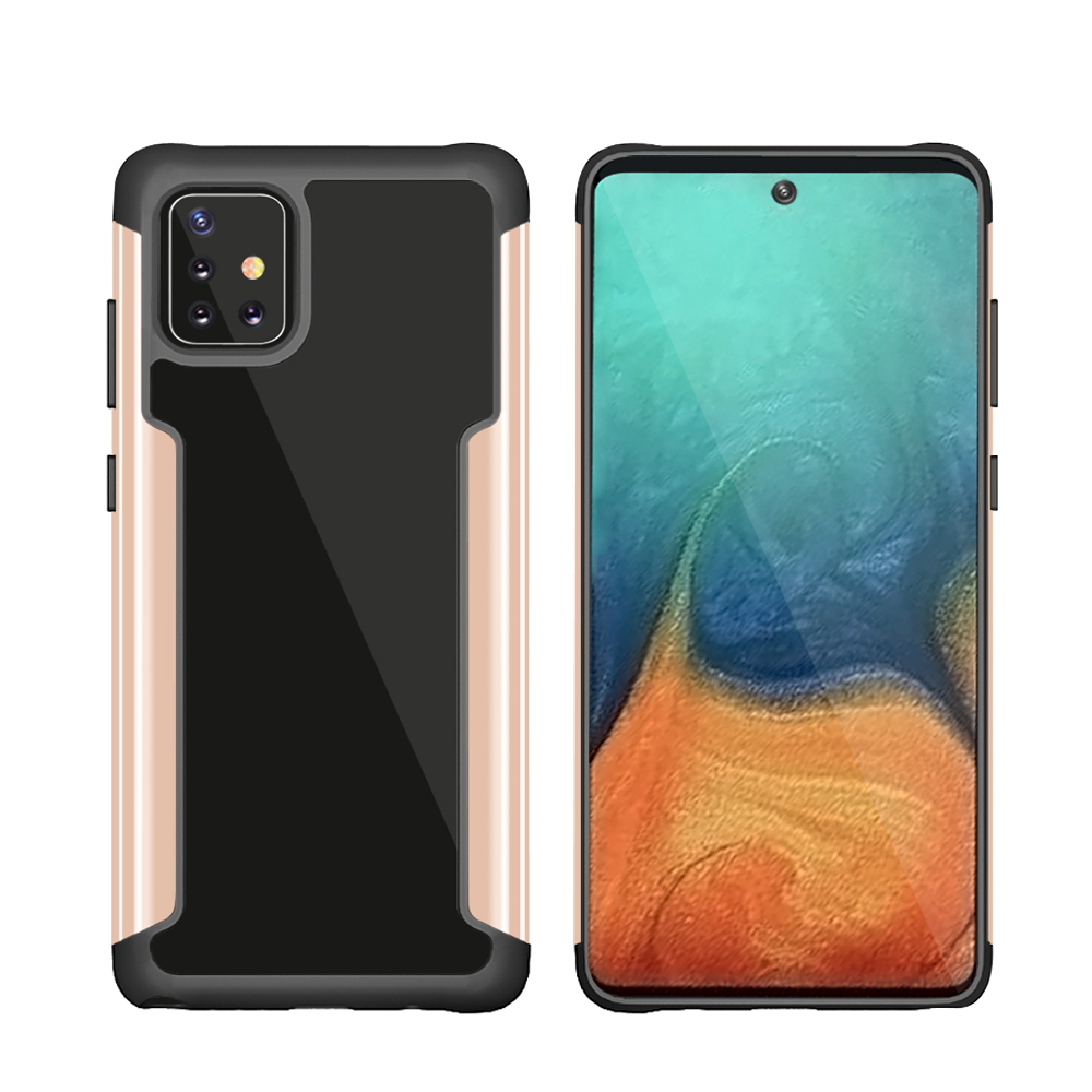 

ПК + ТПУ + Металлическая Рамка Рамы Для Samsung Galaxy A81 / Note 10 Lite - Розовое Золото, Galaxy A81