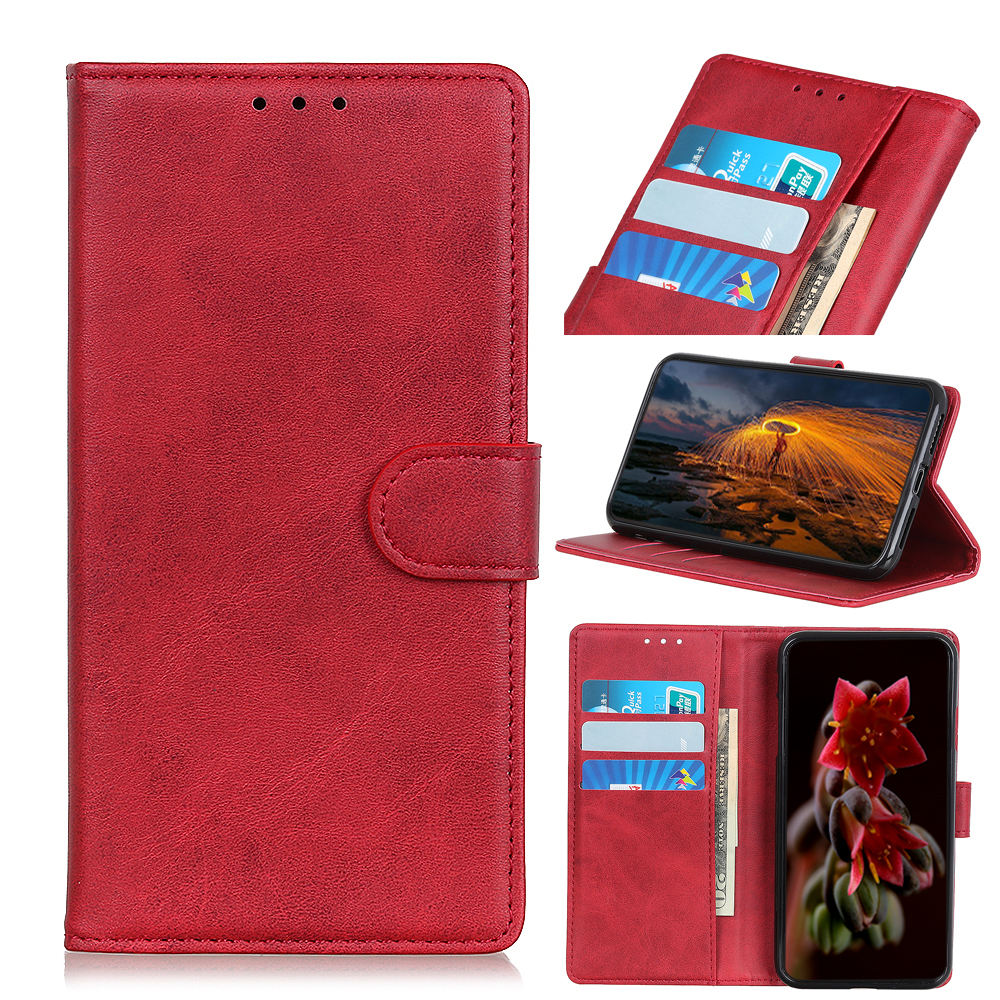 

Matte Skin Leather Wallet Case for Samsung Galaxy M31s - Red, Galaxy M31s
