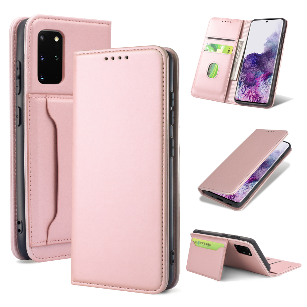 

Liquid Silicone Touch Leather Wallet Stand Case for Samsung Galaxy S20 Plus - Rose Gold, Galaxy S20 Plus