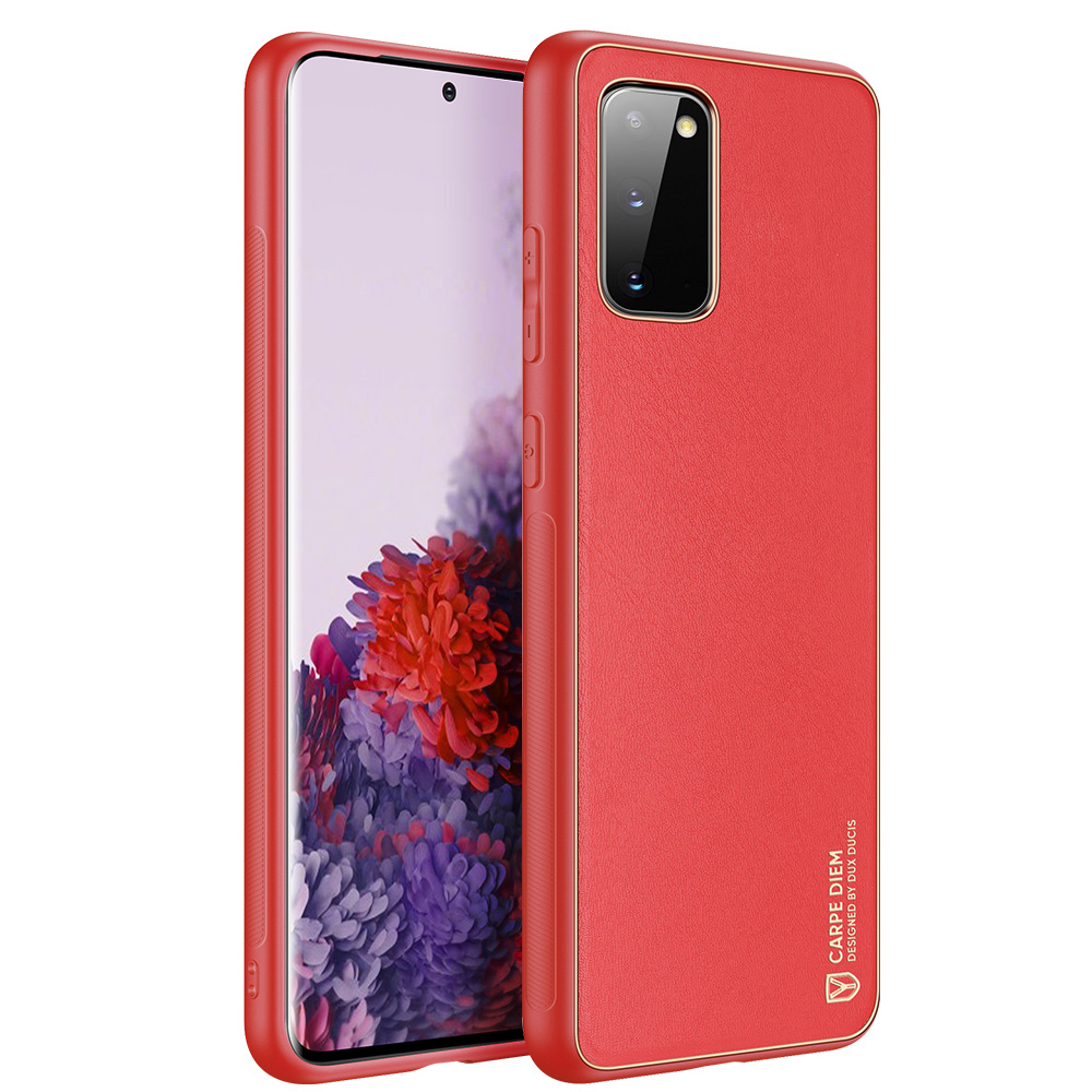 

Dux Ducis Yolo Серии Series Elemorlating PU Кожаное Покрытие TPU PC Shell Для Samsung Galaxy S20 - Красный, Galaxy S20
