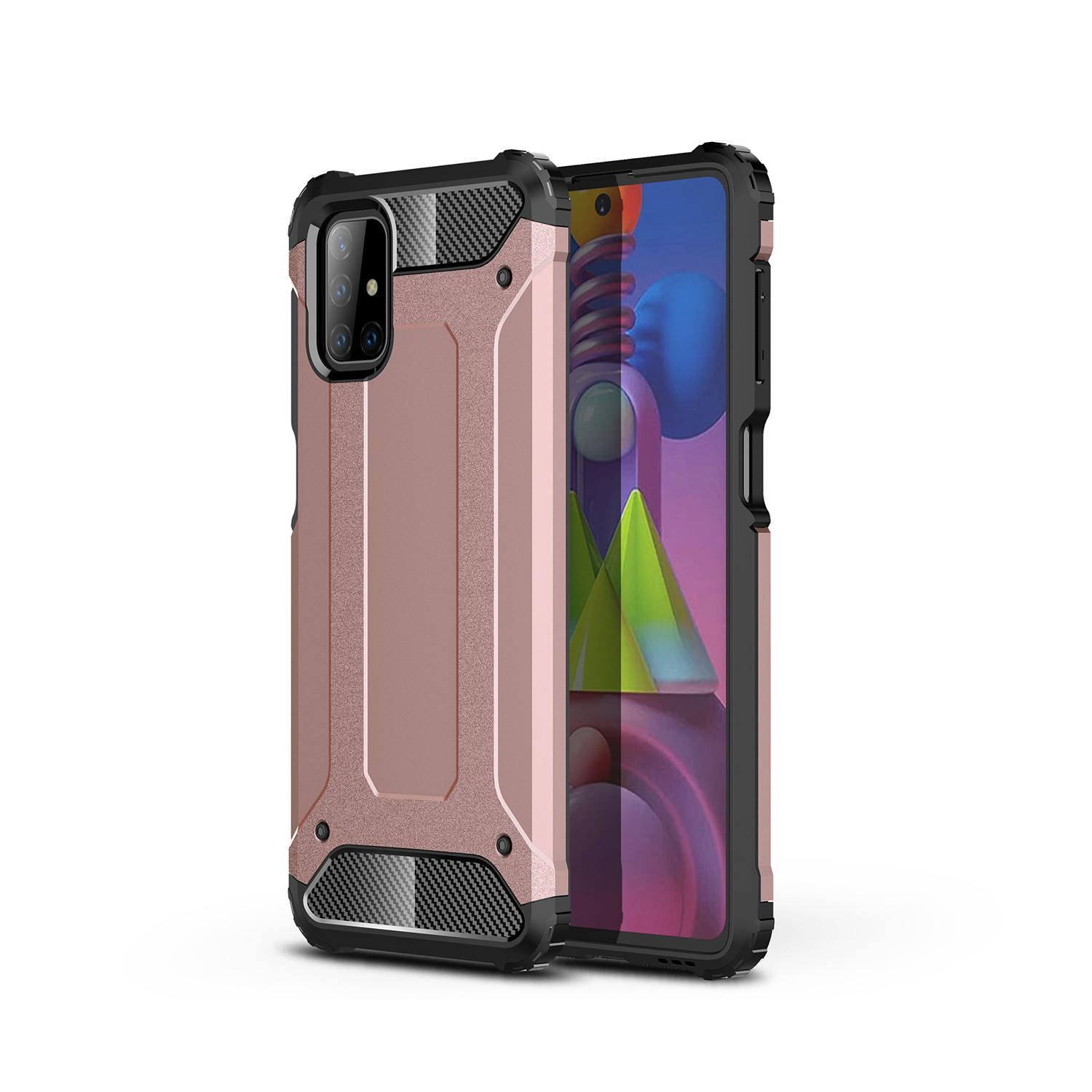 

Armor Guard PC + TPU Combo Protective Для Samsung Galaxy M51 - Розовое Золото, Galaxy M51