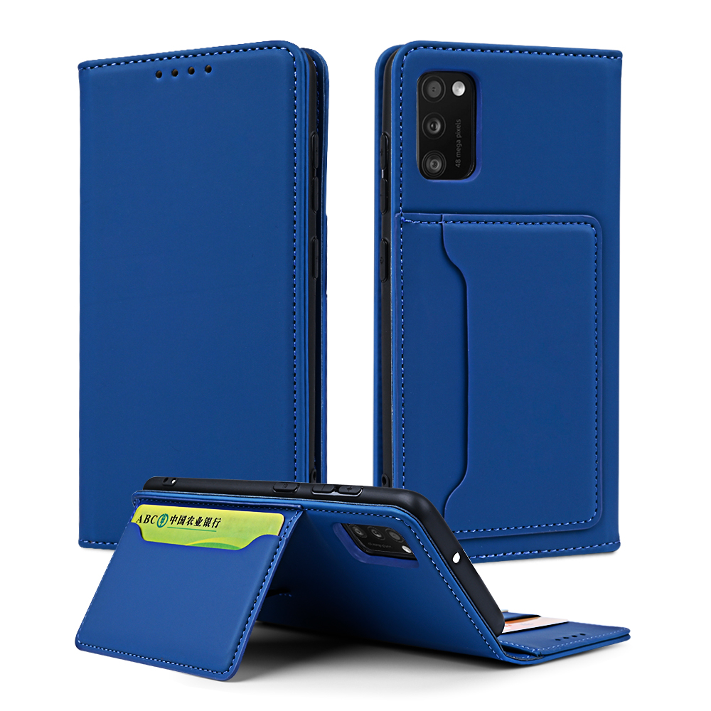 

Liquid Silicone Leather with Wallet Case for Samsung Galaxy A41 (Global Version) - Blue, Galaxy A41 (Global Version)
