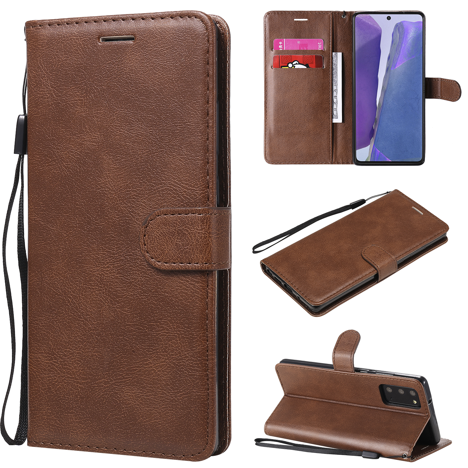 

Leather Wallet Stand Phone Case for Samsung Galaxy Note 20 5G / Galaxy Note 20 - Brown, Galaxy Note 20 5G
