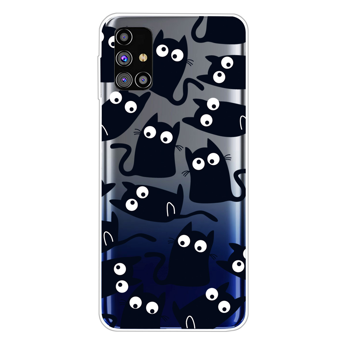 

Шаблон Печати TPU Задний Чехол Для Samsung Galaxy M51 - Черная Кошка, Galaxy M51
