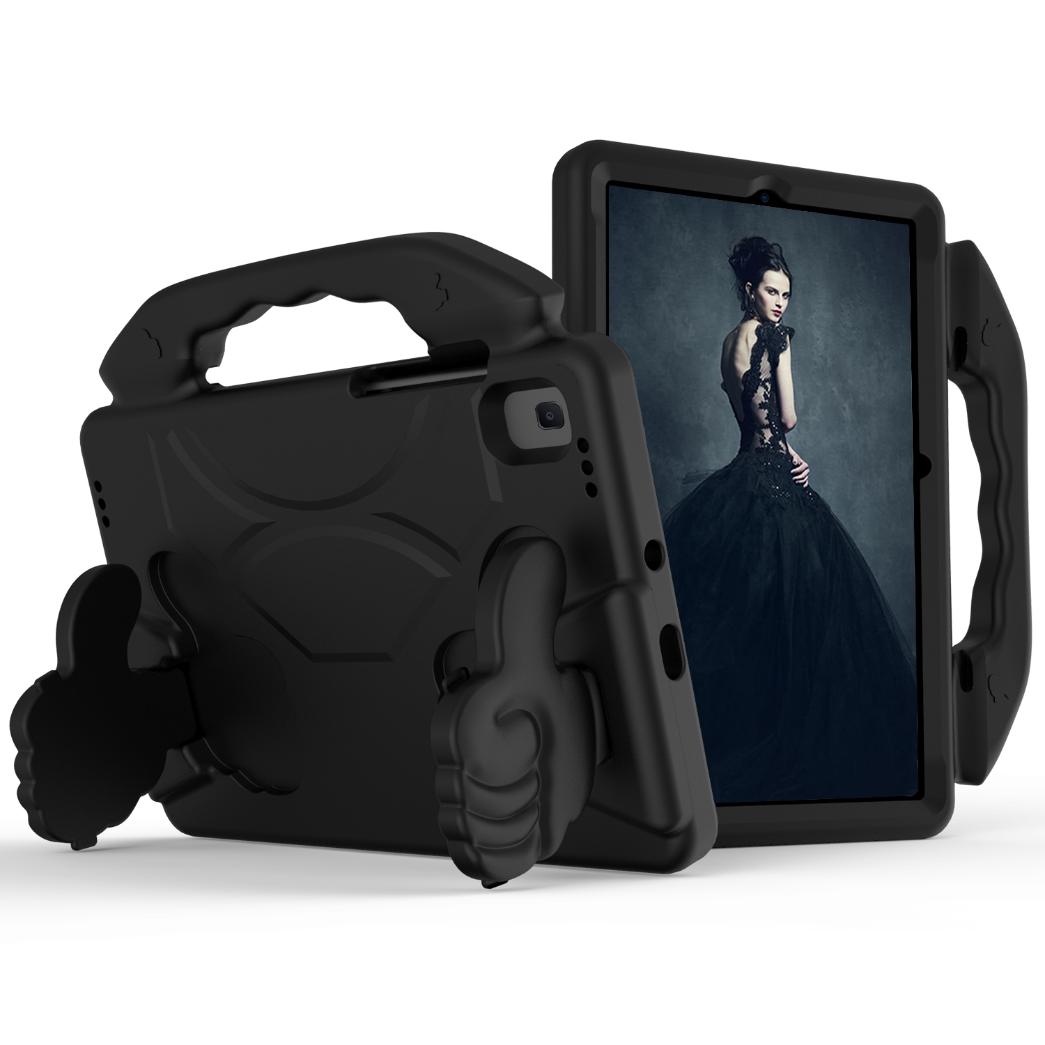 

Shockproof Thumb Kickstand EVA Protective Shell for Samsung Galaxy Tab S6 T860/T865 - Black, Galaxy Tab S6