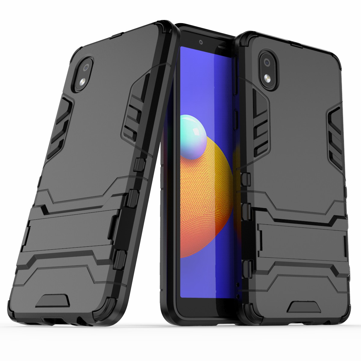 

2 in 1 Kickstand PC + TPU Combo Phone Shell for Samsung Galaxy A01 Core - Black, Galaxy A01 Core