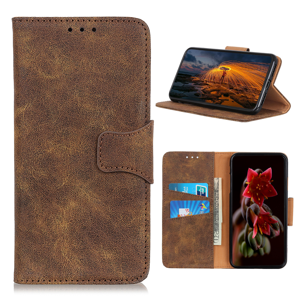 

Retro Style Split Leather Shell for Samsung Galaxy S20 FE/S20 Fan Edition/S20 FE 5G/S20 Fan Edition 5G/S20 Lite - Coffee, Galaxy S20 Lite