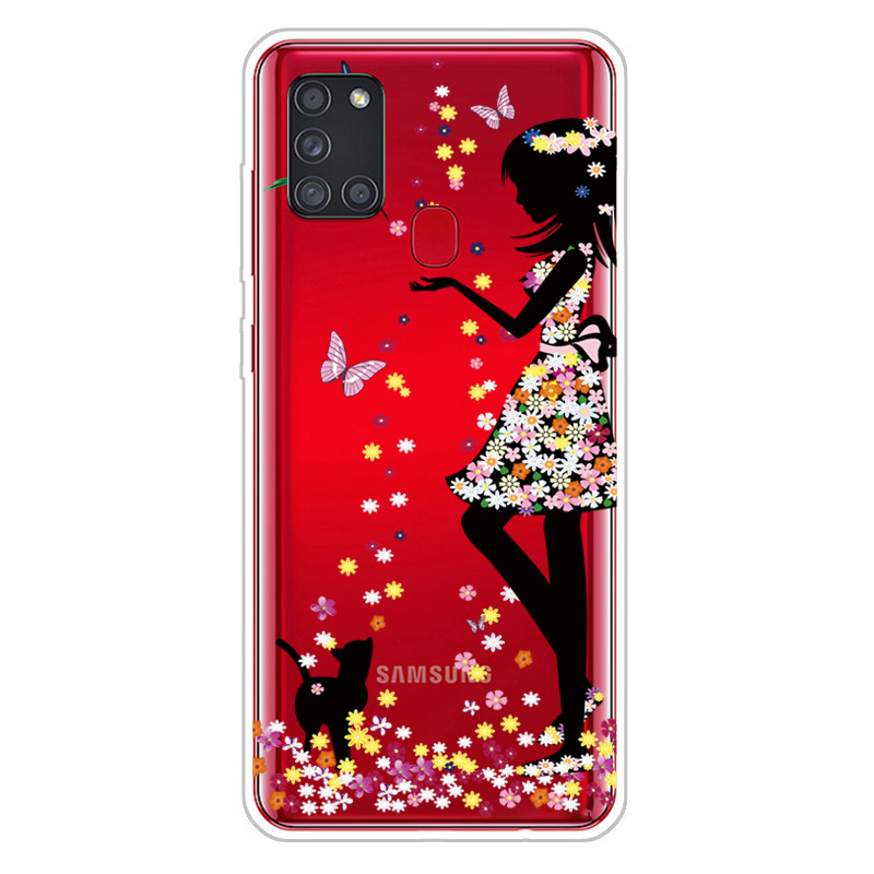 

Pattern Printing TPU Soft Phone Case for Samsung Galaxy A21s - Beautiful Girl, Galaxy A21s