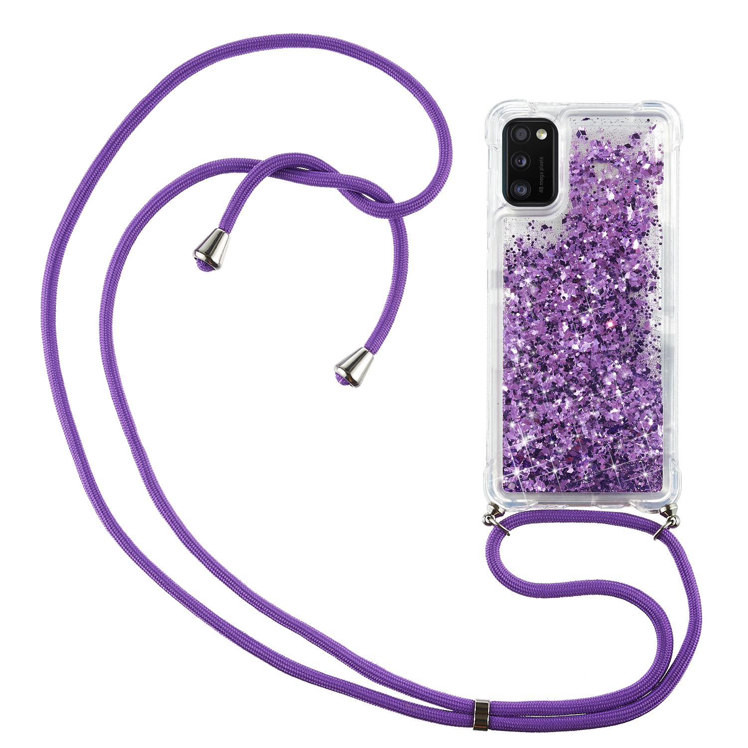 

Блеск Порошок Quicksand TPU Задний Чехол Для Samsung Galaxy A41 - Фиолетовый, Galaxy A41 (Global Version)