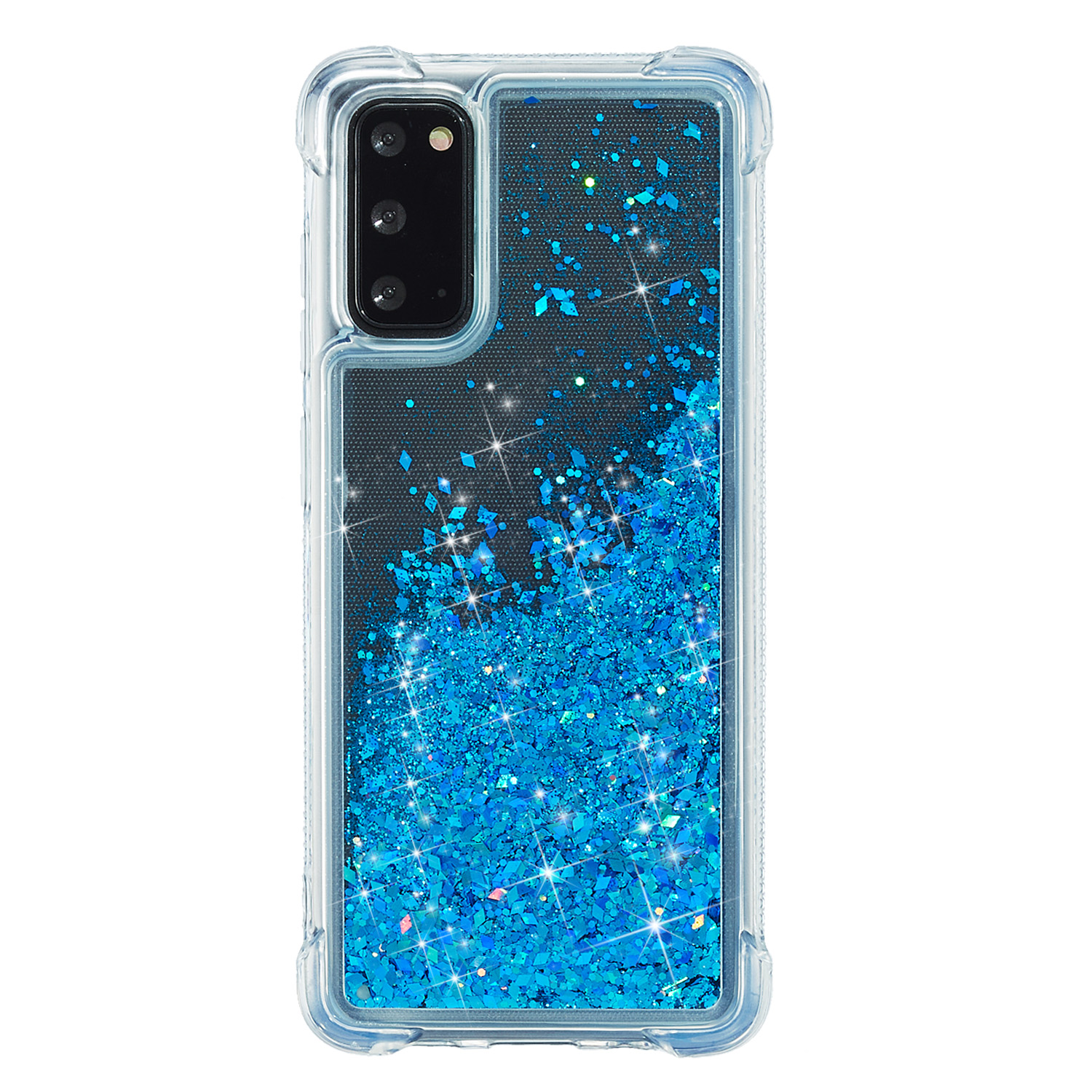 

Блеск Порошок Quicksand Внутри Оболочки TPU Для Samsung Galaxy S20 - Синий, Galaxy S20
