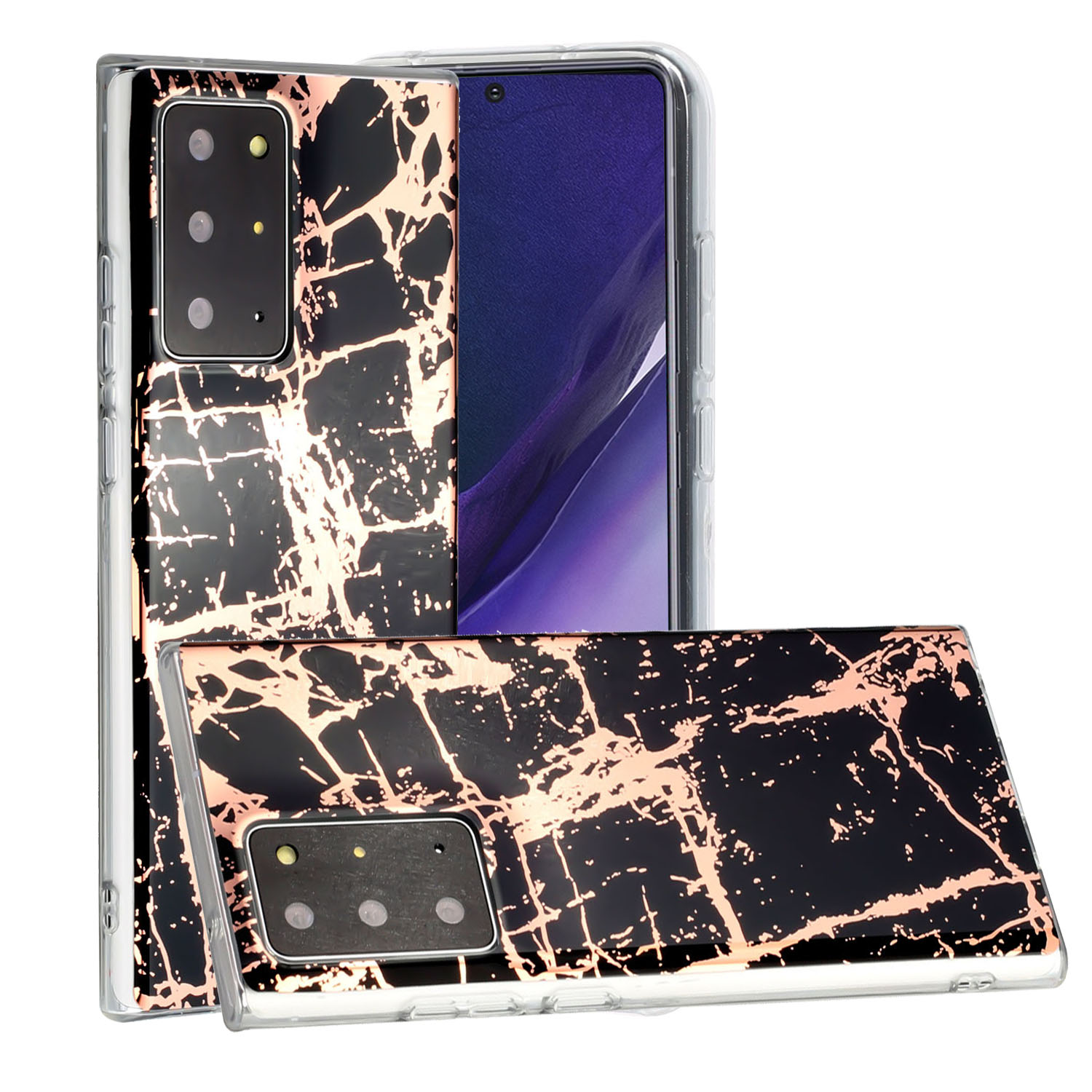 

Мраморный Рисунок Розовый Золотой Гальванизм IMD TPU Чехол Для Samsung Galaxy Note20 Ultra 5G / Galaxy Note20 Ультра - Чернить, Galaxy Note20 Ultra 5G