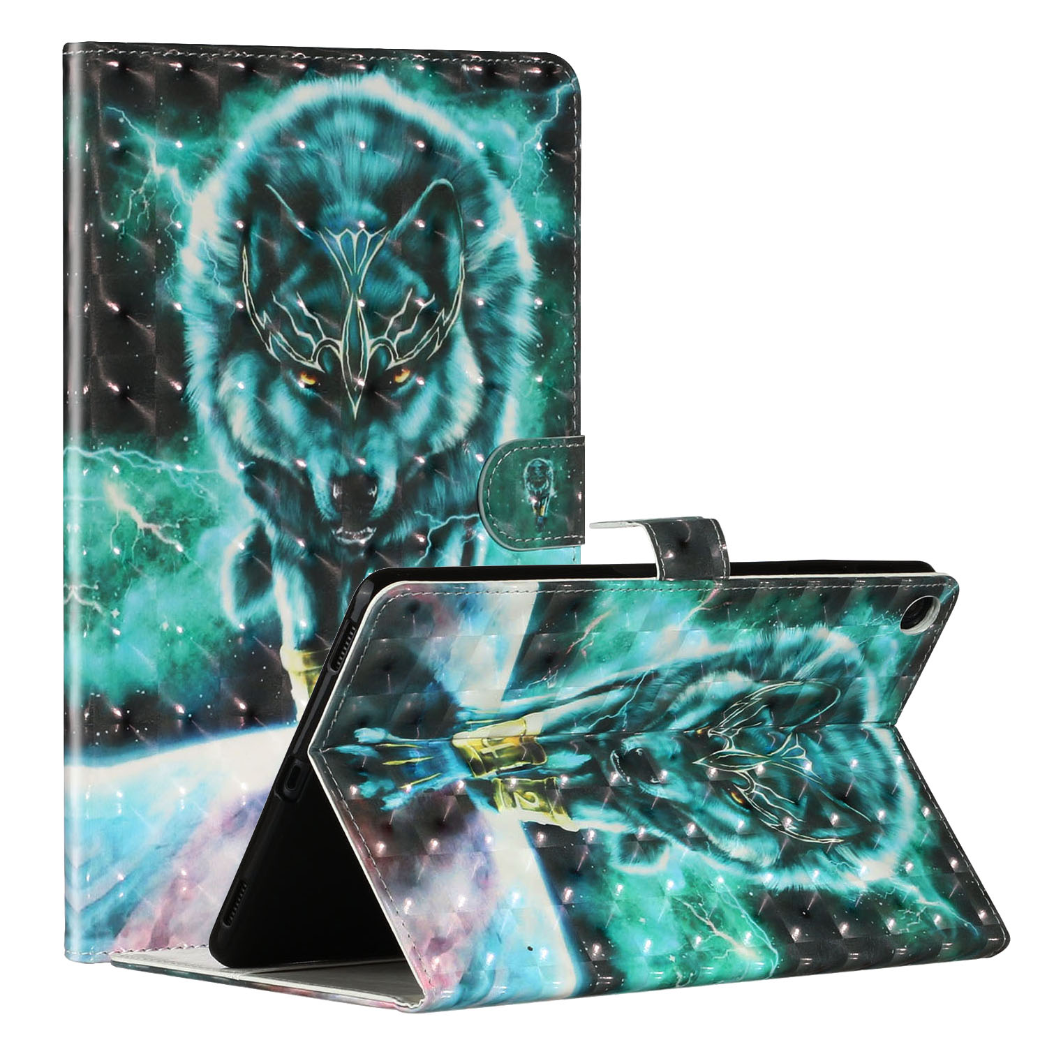 

Light Spot Decor Pattern Printing Smart Leather Stand Cover Для Samsung Galaxy Tab A 10.1 (2019) T510/T515 - Волк, Galaxy Tab A 10.1 (2019)