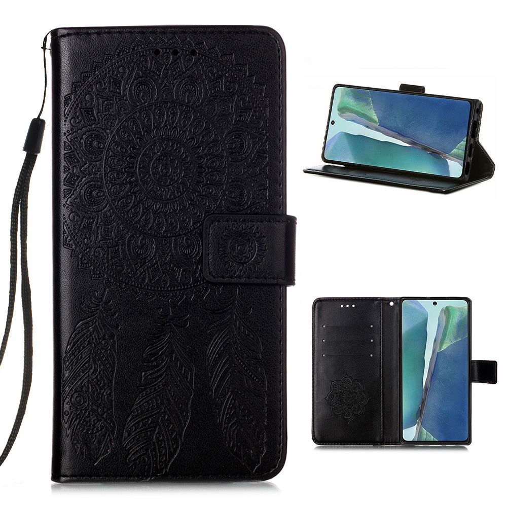 

Imprinted Dream Catcher PU Leather with Stand Shell for Samsung Galaxy Note 20/Note 20 5G - Black, Galaxy Note 20