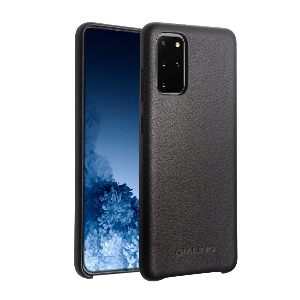 

QIALINO Cowhide Leather Coated PC Protector Case for Samsung Galaxy S20 Plus/S20 Plus 5G - Black, Galaxy S20 Plus 4G