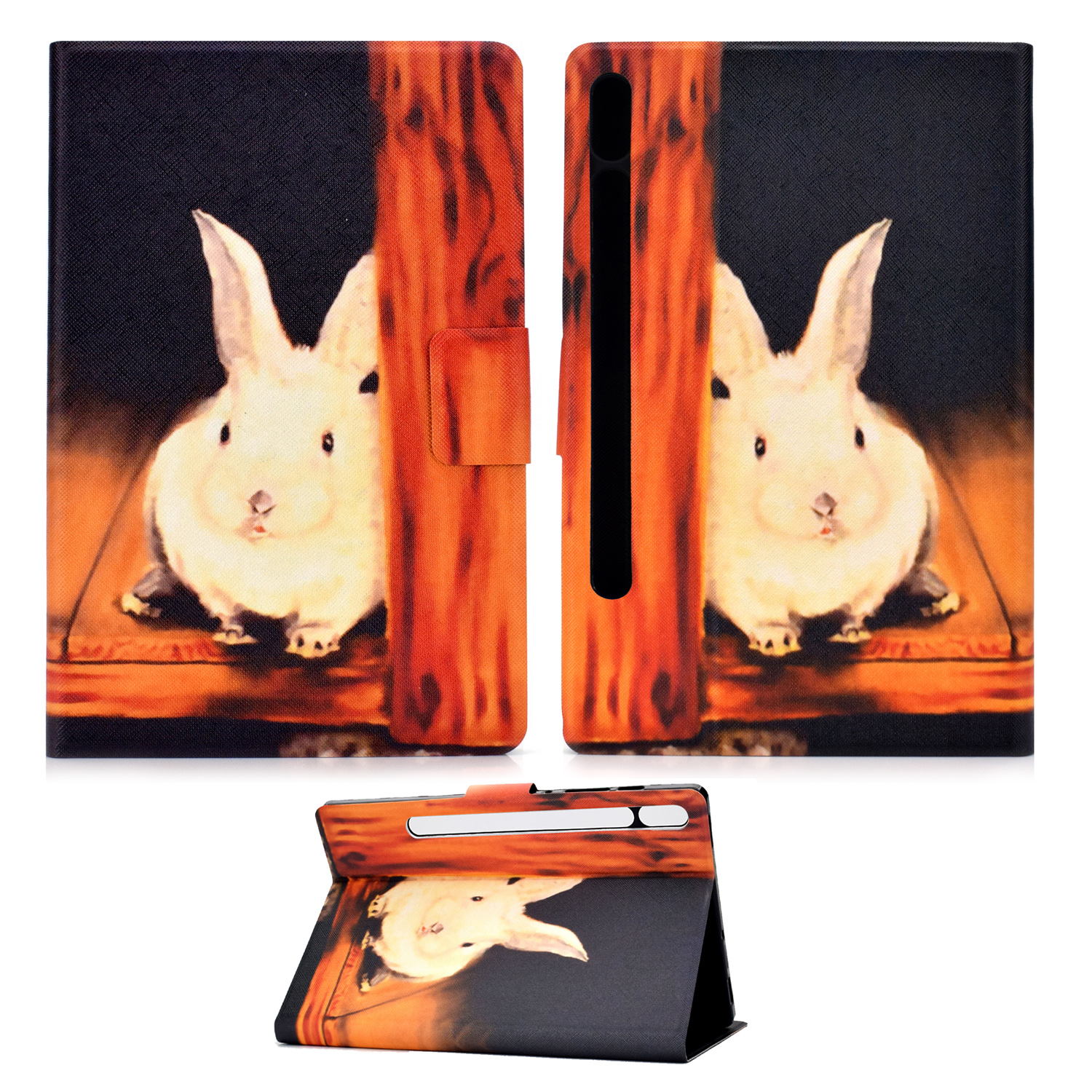 

Pattern Printing Leather Stand Tablet Case for Samsung Galaxy Tab S7 T870 - Rabbit, Galaxy Tab S7