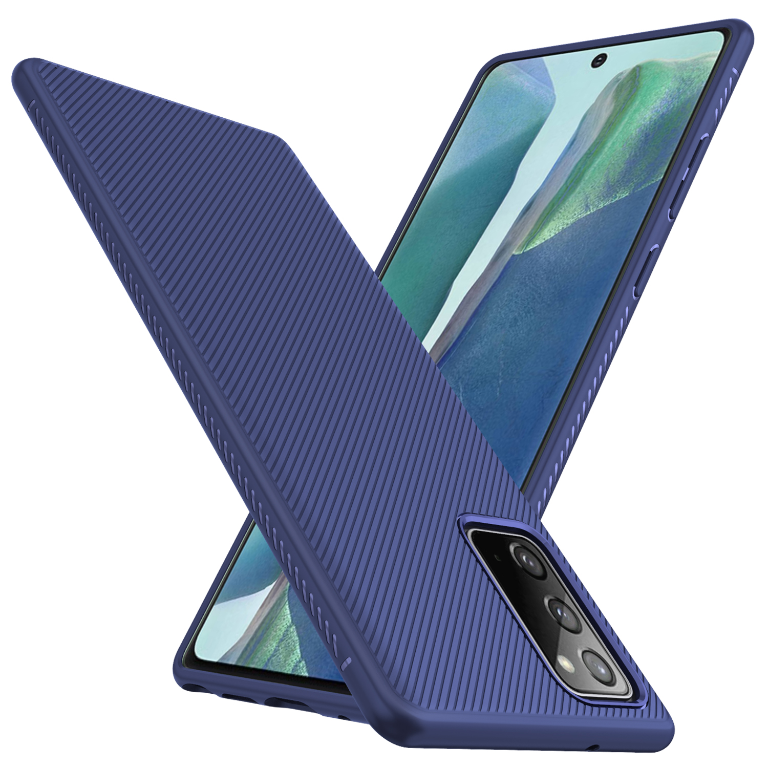 

Jazz Series Twill Texture TPU Back Case for Samsung Galaxy Note 20 5G / Galaxy Note 20 - Blue, Galaxy Note 20 5G