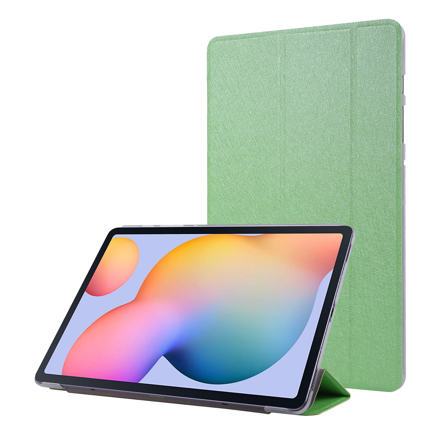 

Silk Texture Tri-fold Stand Leather Case for Samsung Galaxy Tab S7 - Green, Galaxy Tab S7