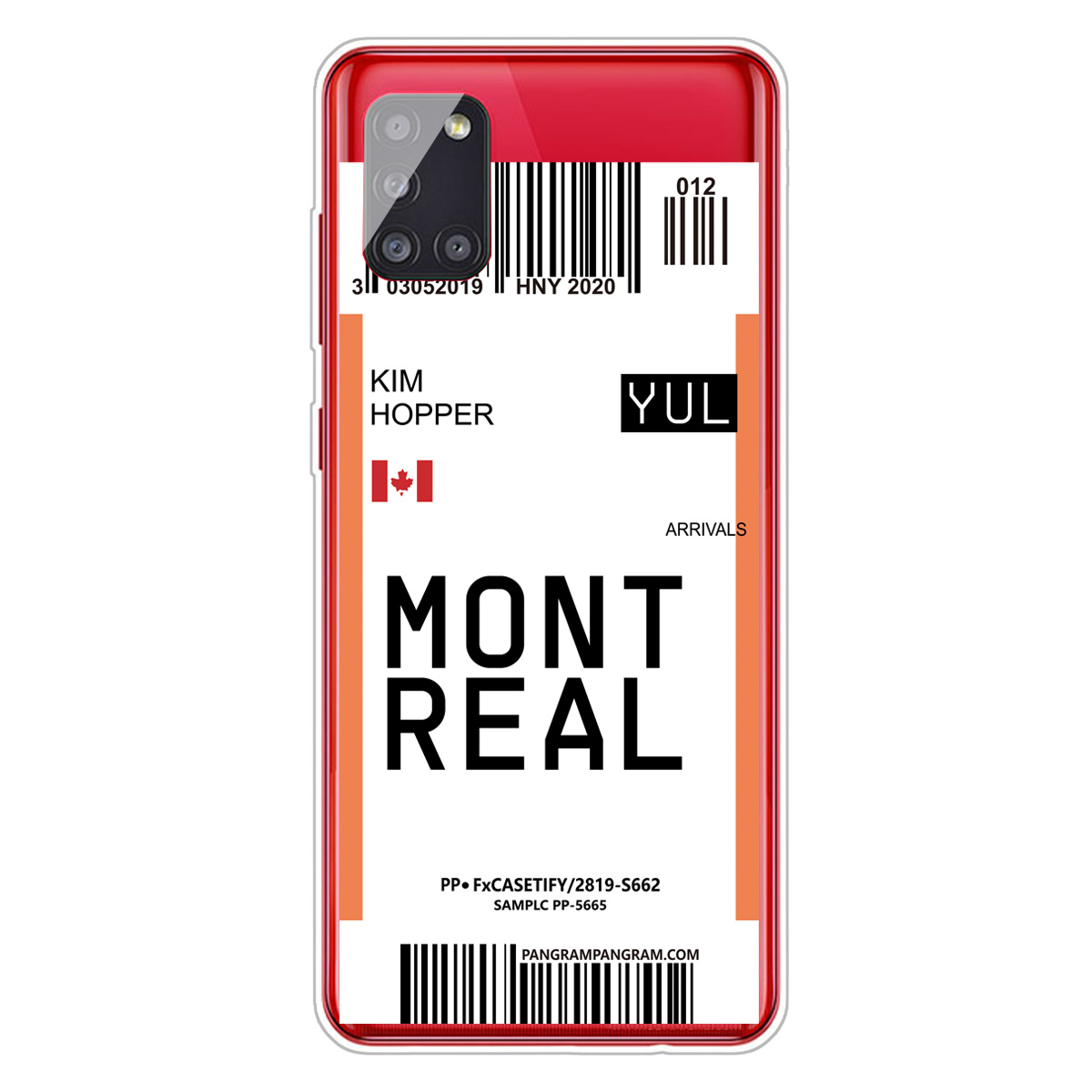 

Boarding Pass City Bar Code Shell TPU Cover for Samsung Galaxy A51 5G SM-A516 - MONTREAL, Galaxy A51 5G