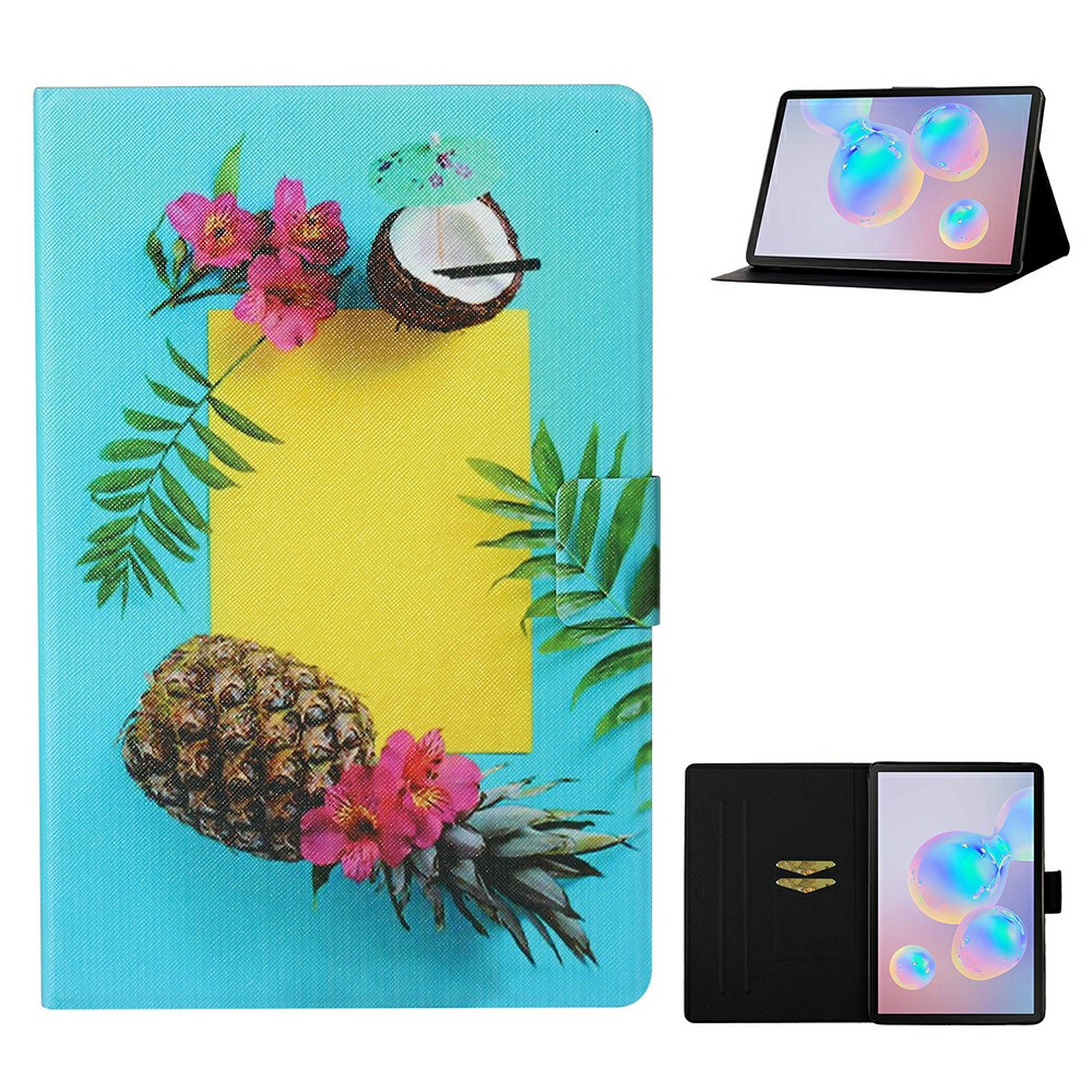 

Printing Texture Leather Tablet Cover for Samsung Galaxy Tab S7 T870/T875 - Pineapple, Galaxy Tab S7