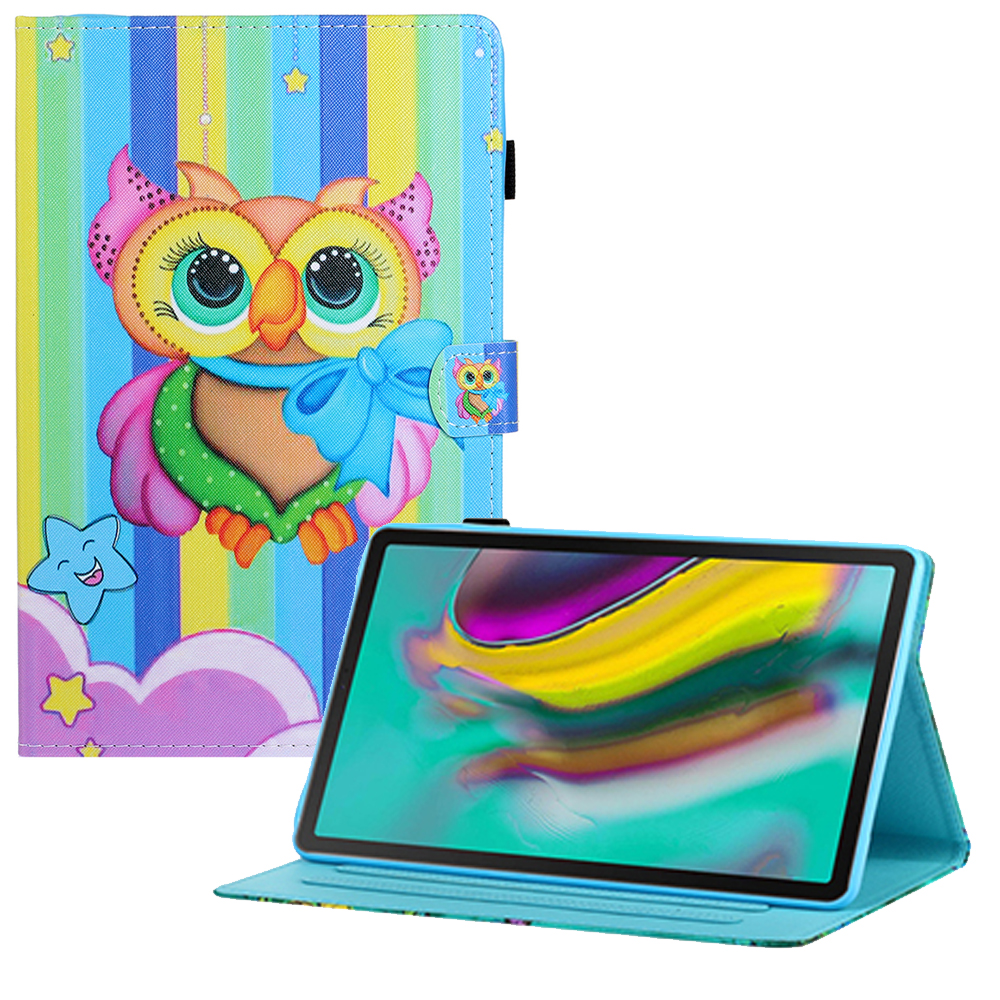 

Для Samsung Galaxy Tab A7 10.4 (2020) T500/T505 Печать PU Leather Flip Stand Smart Cover с Держателем Карты - Красочная Сова, Galaxy Tab A7 10.4 (2022)