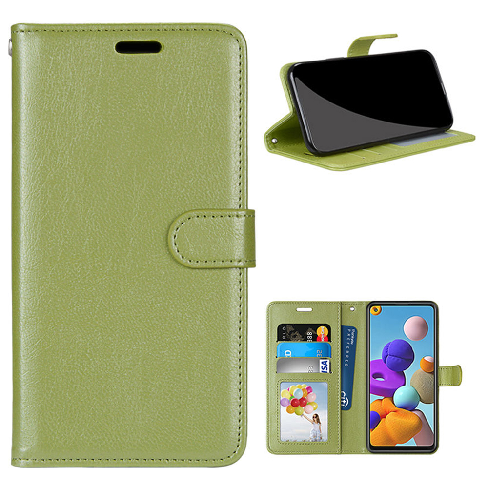 

Wallet Stand Leather Cell Phone Case for Samsung Galaxy A21s - Green, Galaxy A21s