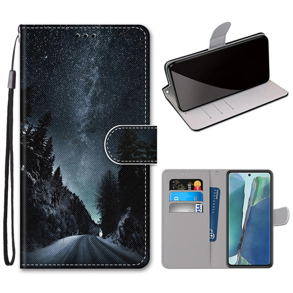 

Pattern Printing Cross Texture Leather Wallet Phone Shell with Strap for Samsung Galaxy Note 20/Note 20 5G - Road, Galaxy Note 20