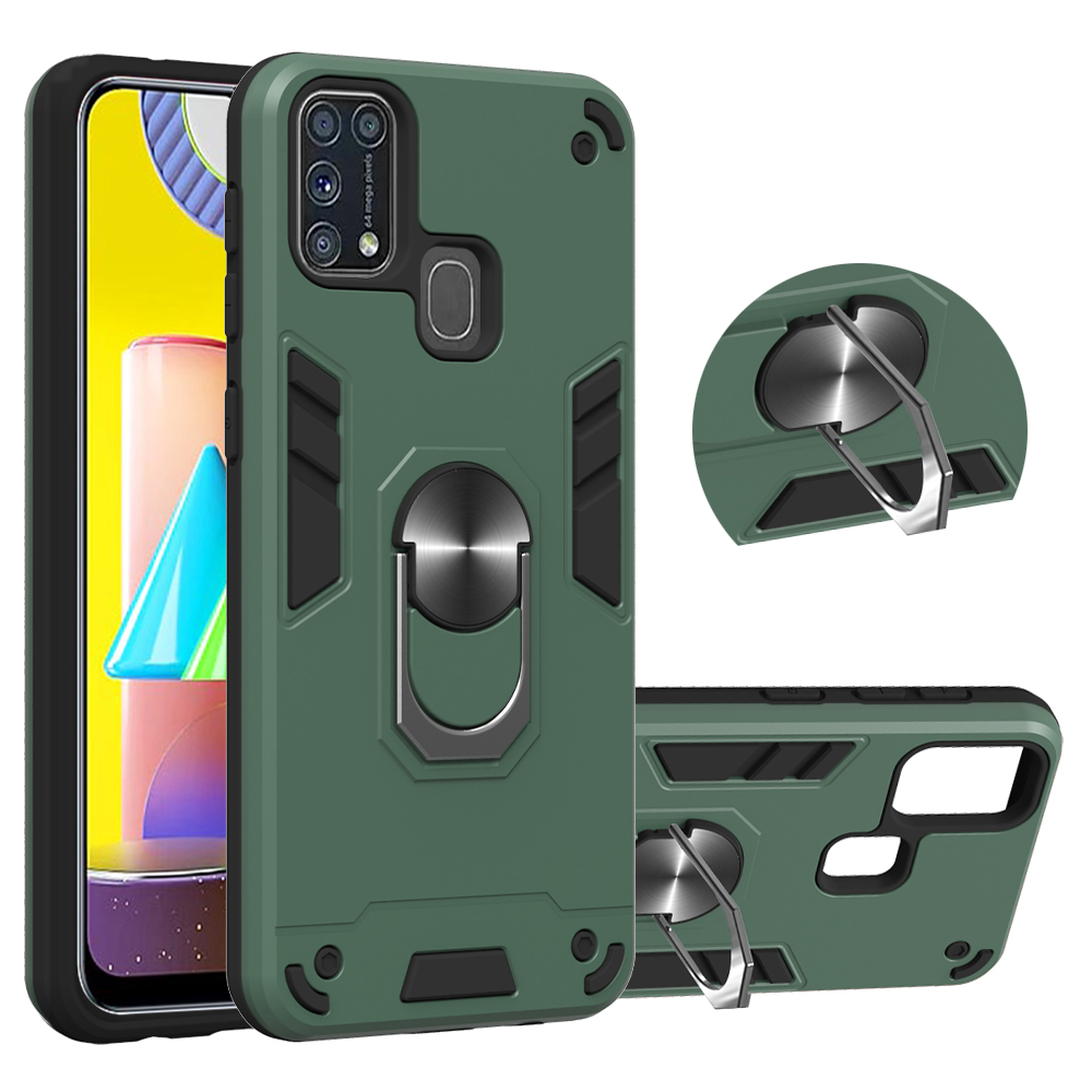 

ПК + ТПУ С Вращающимся Корпусом Для Samsung Galaxy M31 - Зеленый, Galaxy M31